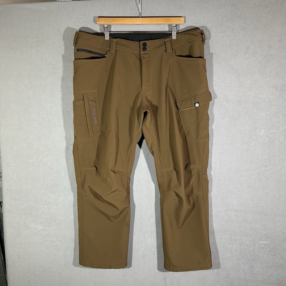 TRUEWERK T3 WerkPants Mens 40x30 Brown Insulated Work Pants Cargo Utility